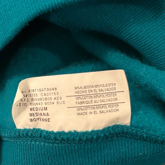 NWOT Hanes Teal Women's ComfortBlend Zip-Up Hoodie - Picture 6 of 7